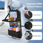 Car Backseat Organizer with Table Tray 9 Storage Pockets Backseat Car Organizer - Image 3