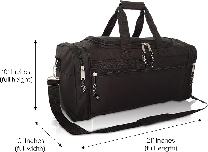 DALIX 21" Blank Sports Duffle Bag Gym Bag Travel Duffel Adjustable Strap in - Image 7