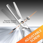 Fenice Peak Hair Thinning Scissors 6.0'' Barber Texturizing Shears 440C Thinner Hair Scissors with Engraving Handle for Salon and Home User