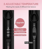 Farery Mini 3 Barrel Hair Waver - Portable Beach Wave Curling Iron for Short Hair, 1/2 Inch Ceramic Crimper with 3 Temp Settings & 30s Fast Heating, Dual Voltage Travel Hair Waver for Women, Pink