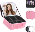 Travel Makeup Bag With LED Mirror, Makeup Travel Train Case with 3 Color Setting by Unknown
