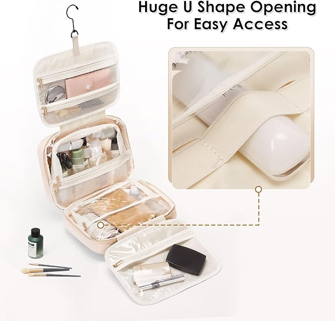 Travel Toiletry Makeup Bag for Women Hanging Toiletry Bag Cosmetic Organizer - Image 6