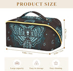 Makeup Organizer Bag, Gothic Skull Butterfly Travel Makeup Bags Makeup Vanity Case Large Capacity Rhombus Cosmetic Toiletry Bag for Girl Women Ladies