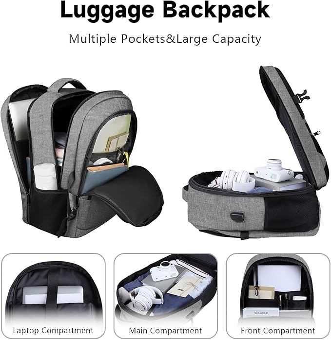 Lapsouno Business Laptop Backpack, Travel Backpack, 15.6 Inch Carry on Backpack - Image 2