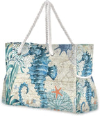 senya Large Beach Bags Totes Canvas Tote Shoulder Bag Soft Wave Water Resistant by senya