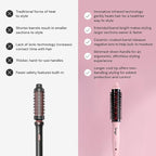 L'ANGE HAIR GlamWave Infrared Thermal Ionic Brush | 38mm Heated Round Thermal Brush for Volume and Curls | Reduces Frizz | Adds Shine | Smooth Styling Tool for All Hair Types (Blush)