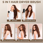 5 in 1 Upgrade Hair Dryer Brush, Negative Ion Blow Dryer Brush Set Hot Air Brush Air Styler Curling Wrap Air Curler, Curling Iron Hair Styling Tools As A Gift for Straight/Curl/Drying/Smoothing