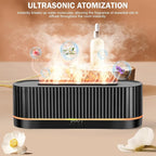 Essential Oil Diffuser，Colorful Flame Fire Diffuser Humidifier，Scent Aroma Diffuser, 7 Colors Changing Oil Diffuser for Home,Office(Remote Control，Timeable, Waterless Auto off-260ml) (Black)