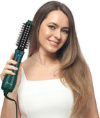 Aima Beauty Hair Dryer Brush, One Step Hair Dryer & Volumizing Hot Air Brush, 3 Heat/Speed Settings, Advanced Ionic Technology, Ceramic Coating, Nylon Pins & Tufted Bristles, Dark Green, 1000W, 125V