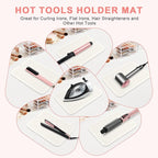 Oversize Silicone Heat Resistant Mat, Professional Hot Hair Tools Mat for Curling Iron, Flat Iron, Hair Straightener, Portable Hot Pad Cover with Velcro for Travel Home Salon(14.2" x 11.0")
