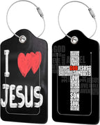 2 Pack I Love Jesus Luggage Tags by EOBKLAX