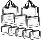 TISRATOK 10 PCS Clear Travel Makeup Toiletry Bag, Plastic PVC Cosmetic TSA by TISRATOK