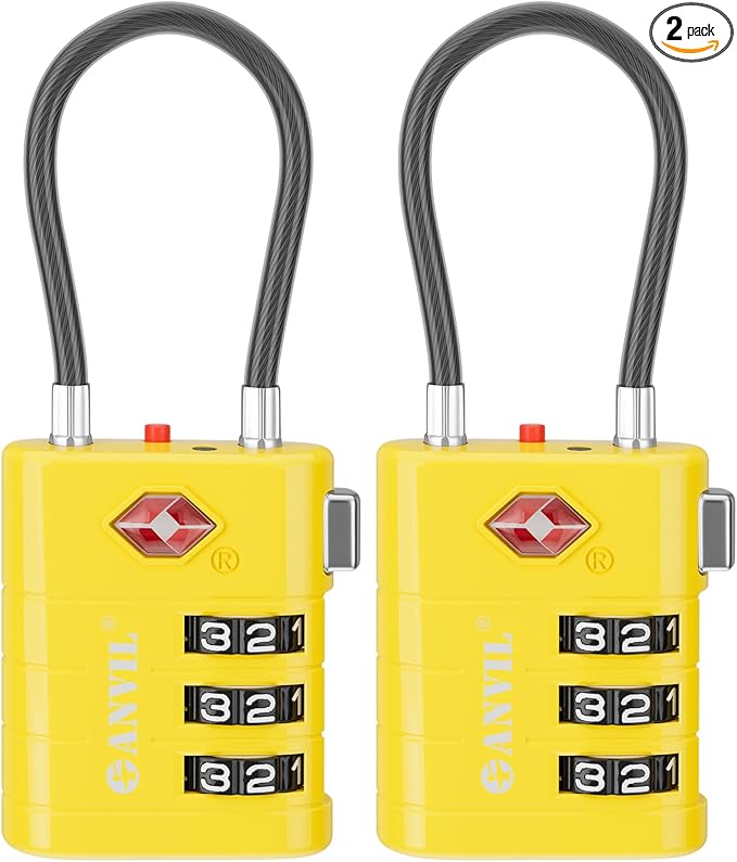 ANVIL TSA Approved Luggage Locks – High Security TSA008 Combination Travel Locks by ANVIL