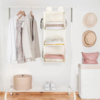 MAX Houser 3-Shelf Hanging Closet Organizers, Collapsible Closet Hanging Shelves - Image 2