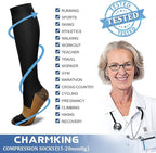 CHARMKING Compression Socks for Women & Men Circulation 15-20 mmHg is Best - Image 6