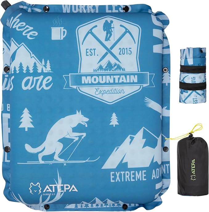 ATEPA Inflatable Stadium Seat Cushion, Self-Inflating Memory Foam Stadium Seats by ATEPA