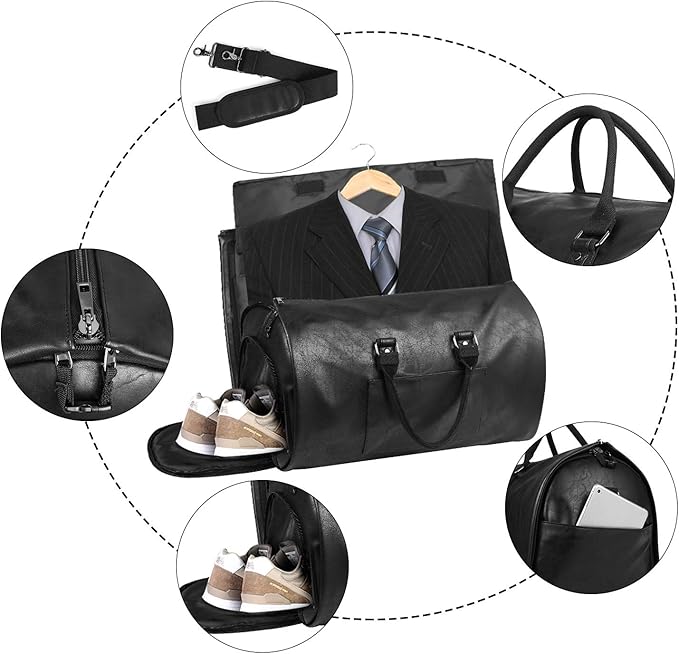 seyfocnia Convertible Travel Garment Bag, Carry on Garment Duffel Bag - Image 3