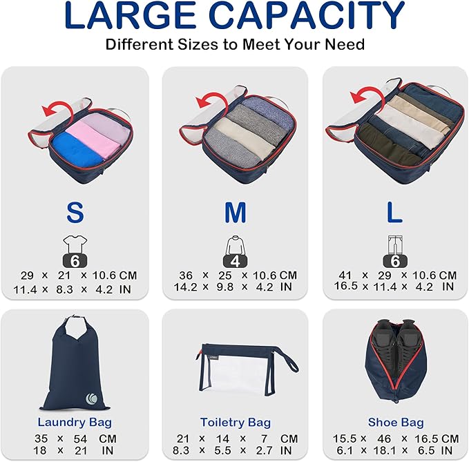 Cipway Compression Packing Cubes Mesh, Lightweight Luggage Organizer Bags - Image 5