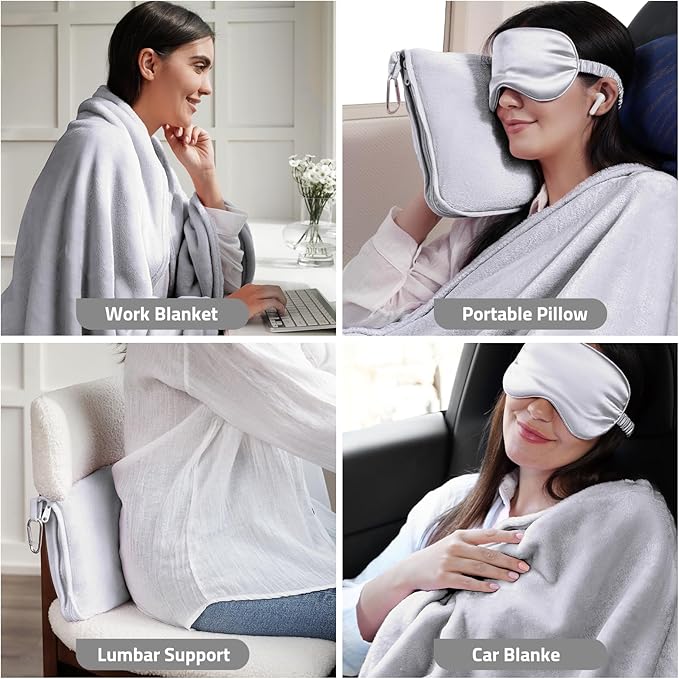 Travel Blanket, Ultra-Soft, Warm & Lightweight Travel Blanket Airplane - Image 6