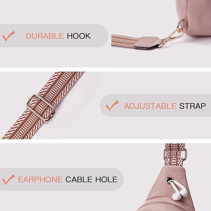 Telena Small Sling Bag for Women Leather Crossbody Fanny Packs Chest Bag for - Image 4
