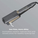 INFINITI PRO CONAIR Tourmaline Ceramic 2-Inch Flat Iron Hair Straightener, 2-Inch Flat Iron to Straighten or Curl, 5 Heat Settings, for All Hair Types and Textures, Metallic Grey