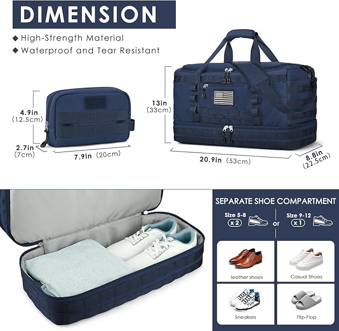 ETRONIK Travel Bag for Men Women, Gym Bag & Tactical Duffle Bags for Travel - Image 4