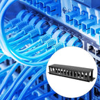 QWORK 4 Pack 2U Horizontal Rack Mount Cable Management Organizer, 19x3.5x3.4 - Image 7