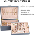 Small Jewelry Organizer for Women, 2-Layer Travel Jewelry Box - Image 3