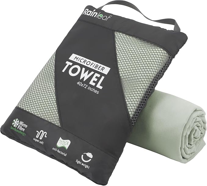 Rainleaf Microfiber Towel Perfect Travel & Gym & Camping Towel. Quick Dry by Rainleaf