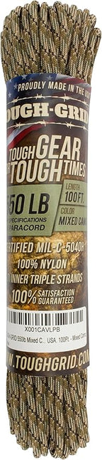 TOUGH-GRID 550 Paracord Rope Nylon Parachute Cord, Made in USA Survival Kit - Image 3