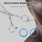 Hair Cutting Scissors,6.5 Inch Professional Stainless Steel Barber Haircut Shears Razor,Sharp Blades,One Comb Included, For Salon Home Men Women Adults Kids Pet (Silver)