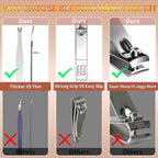 Manicure Set 16 In 1 Professional Stainless Steel Pedicure Kit Toenail Clippers - Image 5