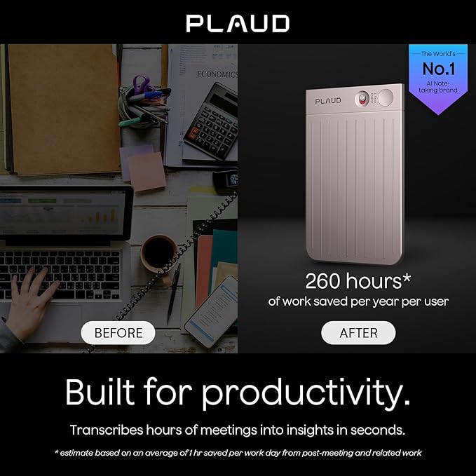 AI Voice Recorder, Note Voice Recorder w/Case, App Control, Transcribe & - Image 2