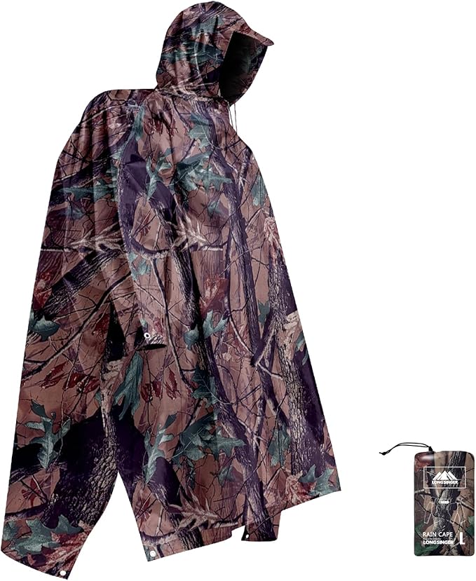 longsinger Hooded Rain Poncho for Adult by LONGSINGER