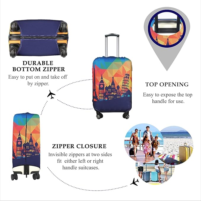 Explore Land Travel Luggage Cover Suitcase Protector Fits 31-32 Inch Case - Image 3