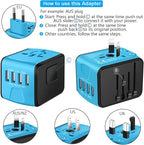 Universal International Travel Power Adapter W/Smart High Speed 2.4A 4xUSB Wall - Image 5