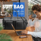 Leather Garment Bag for Travel, Modoker Carry On Suit Carrier Travel Bag - Image 6
