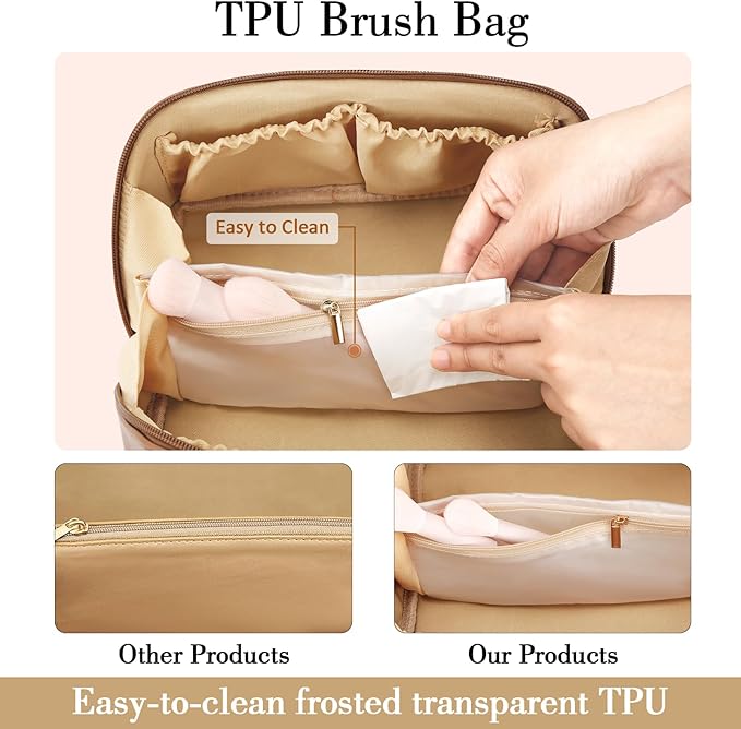 Birthday Gifts for Women Teen Girl, Personalized Initial Makeup Organizer Bag - Image 7