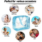 2Pcs Crystal Clear PVC Travel Toiletry Bag Kit - Image 2
