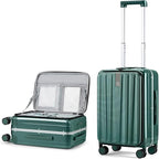 Hanke 20 Inch Carry On Luggage Aluminum Frame Front Opening Rolling Suitcase PC by Hanke