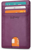 Buffway Mens Slim Wallet, Minimalist Thin Front Pocket Leather Credit Card by Buffway