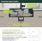 Black Drop-In Kitchen Sink 25 x 22 inch, SINKVINE PVD Nano Stainless Steel Sink - Image 4