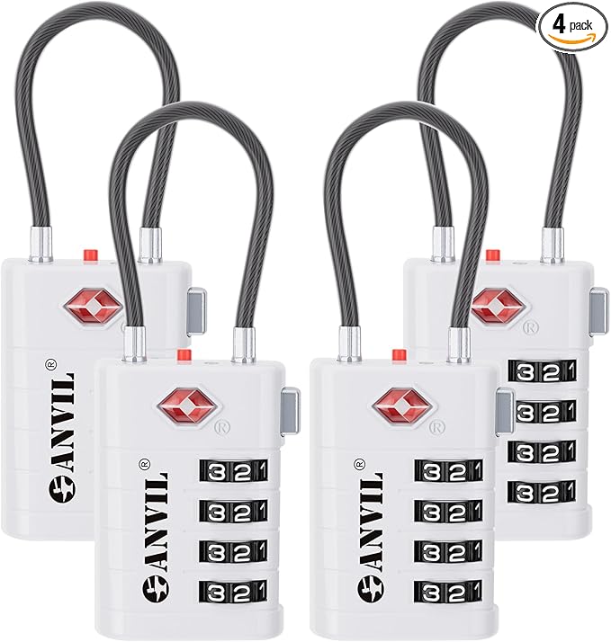 ANVIL 4 Digit Luggage Locks, TSA Locks by ANVIL