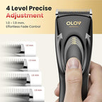 Hair Clippers for Men, Cordless Hair Clipper Kit, Adjustable 4 Length Setting, 2-Speed Settings, Replaceable Ceramic Blade Heads, Rechargeable Hair Clippers for Family (Black)