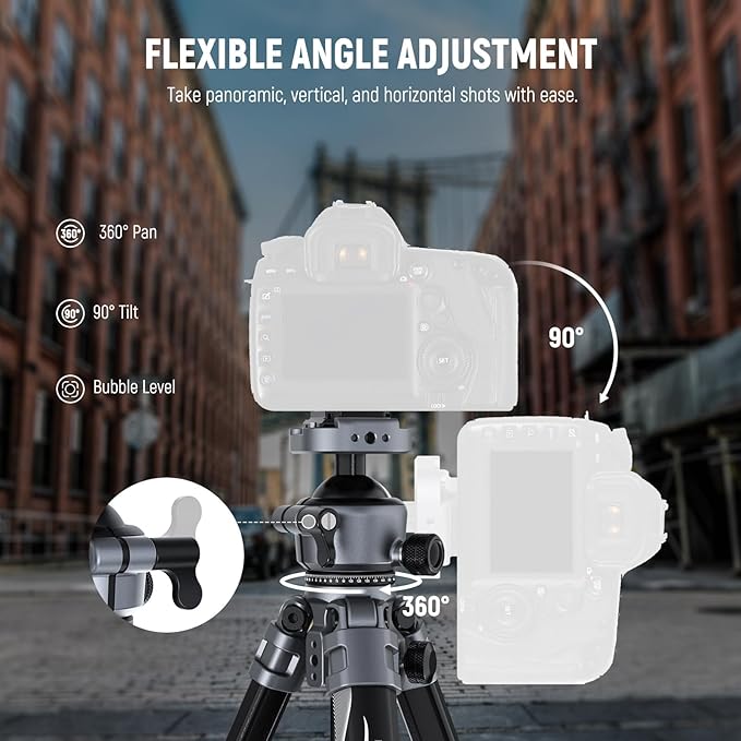NEEWER LITETRIP LT07 61" Aluminum Travel Tripod - Image 8