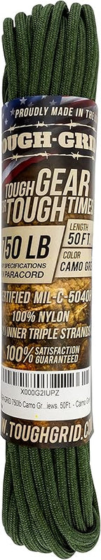 TOUGH-GRID 750 Paracord Rope Nylon Parachute Cord, Made in USA Survival Kit - Image 3