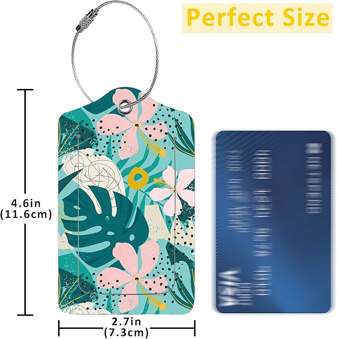 2 Pack Tropical Flowers Luggage Tag - Image 2