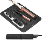 Oversize Silicone Heat Resistant Mat, Portable Travel Mat Cover with Velcro for Curling Irons, Flat Irons, Hair Straightener and Hot Hair Styling Tools(14.2" x 11")