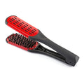 Aethland Double Sided Brush Clamp Straightener, Boar Bristles Clamp Hair Straightening Brush With Detangler - Hair Styling Tool