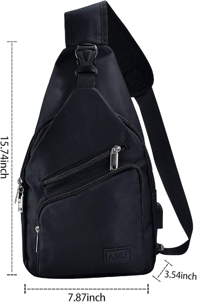 AMJ Crossbody Sling Bag Men Women, Casual Shoulder Backpack, Chest Daypack - Image 2